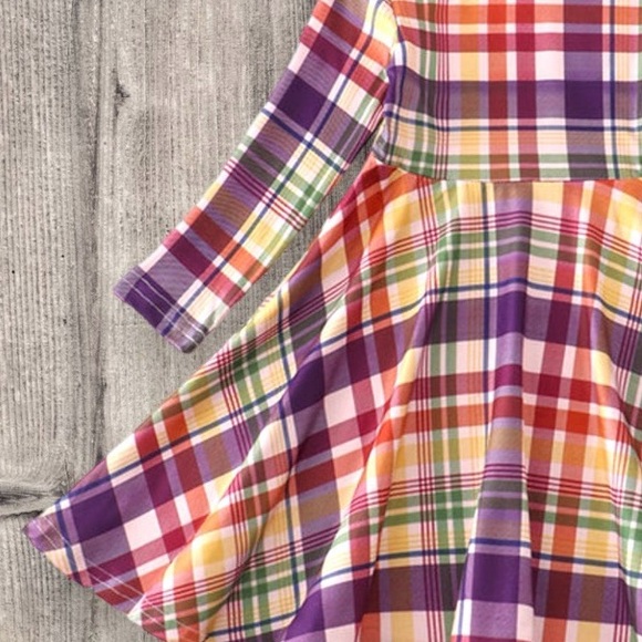 Girl Boutique Colorful Plaid Dress - Picture 2 of 2